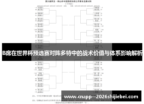 B席在世界杯预选赛对阵多特中的战术价值与体系影响解析 B席在世界杯预选赛对阵多特中的战术价值与体系影响解析